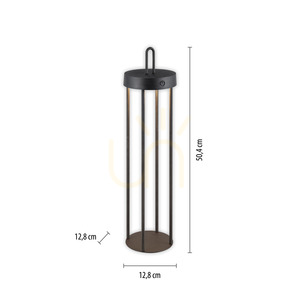 ANSELM stolová lampa 19301-18 čierna 1xLED small 7