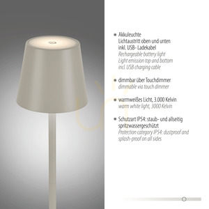 Záhradná lampa EURIA 19252-40 Grey 1xLED small 3