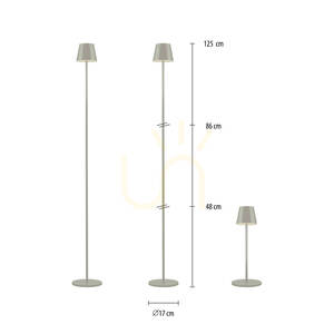 Záhradná lampa EURIA 19252-40 Grey 1xLED small 7