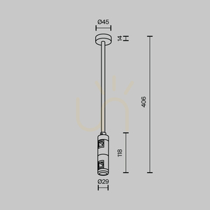Dvojitý pevný stropný držiak Flarity TRA158C-D1-B Maytoni, čierny, 406 mm small 4