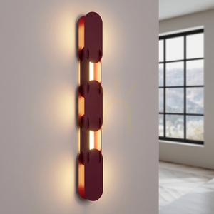 CHAIN 91 bordová LED nástenná lampa 3000K small 2