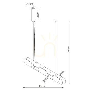 CHAIN 91 žltá LED závesná lampa 3000K small 5