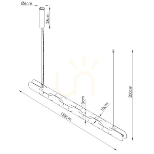 CHAIN 158 zelená olivová LED závesná lampa 3000K small 5