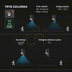V-TAC GU10 vonkajšie nástenné svietidlo GU10 senzor hliník zhora nadol IP44 čierna VT-10175PIR 3 roky záruka small 1