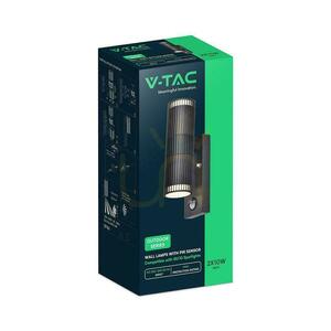 V-TAC GU10 vonkajšie nástenné svietidlo GU10 senzor hliník zhora nadol IP44 čierna VT-10175PIR 3 roky záruka small 3
