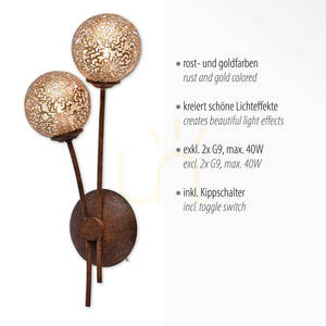 Nástenné svietidlo GRETA 9032-48 Rusty 2xG9 small 3