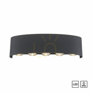 LED nástenné svietidlo Paul Neuhaus CARLO 9489-13, antracitové, 27 cm, IP54 small 1