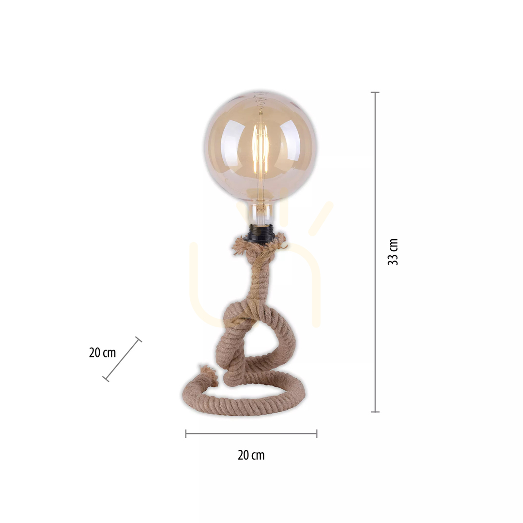 Náhľad Stolová lampa ROPE 15480-18 Black 1xE27 Stolová lampa ROPE 15480-18 Black 1xE27