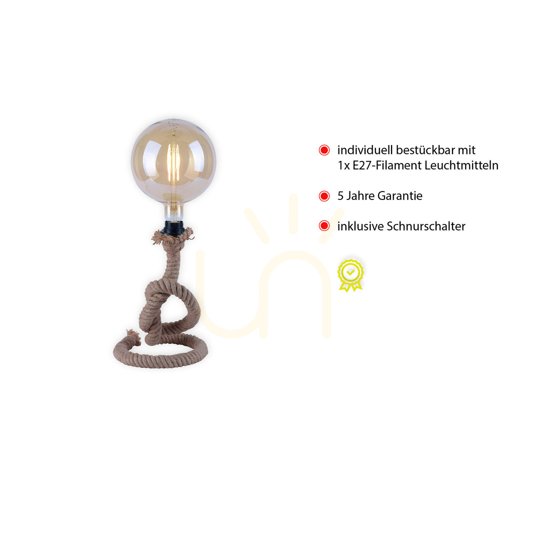 Displej Stolová lampa ROPE 15480-18 Black 1xE27 Stolová lampa ROPE 15480-18 Black 1xE27