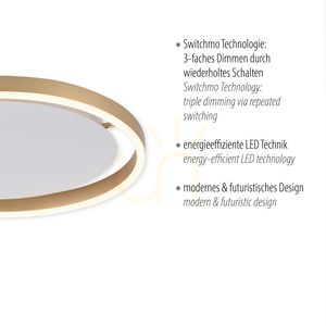 LED stropné svietidlo JUST LIGHT RITUS 15391-60, matná mosadz, 39,3 cm, Switchmo small 3
