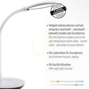 ASTRID stolová lampa 14416-16 biela 1xLED small 3