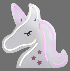 LED nástenné svietidlo Paul Neuhaus NEON-UNICORN 85025-70 – jednorožec, ružovo-biele, 33 cm small 0