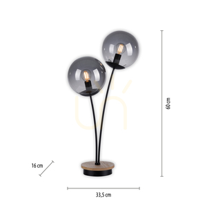 Stolová lampa GREEN WIDOW 11390-79 Black 2xE14. small 7