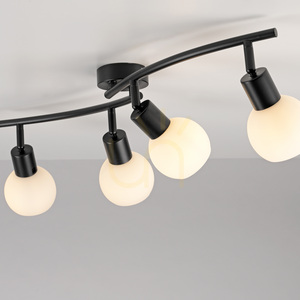 Stropné svietidlo LOKI vlnitá lišta 4xE14 LED v balení 3000K čierne biele tienidlá 12154-18 Just Light small 10