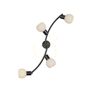 Stropné svietidlo LOKI vlnitá lišta 4xE14 LED v balení 3000K čierne biele tienidlá 12154-18 Just Light small 17
