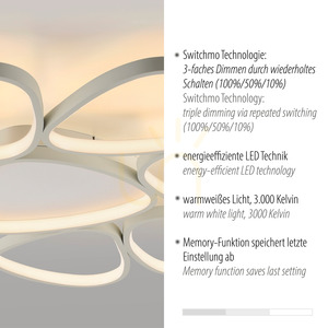 PEBBLES Plafond 14046-16 White 7xLED small 3
