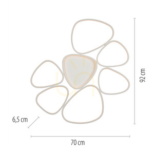 PEBBLES Plafond 14046-16 White 7xLED small 8