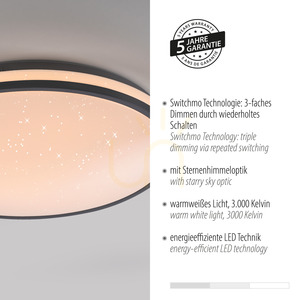 LED stropné svietidlo JUST LIGHT KYLE 14294-18 čierne Ø38 cm, Switchmo small 4