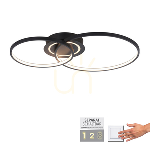 ASMINA Plafond 14540-18 Black 3xLED small 1