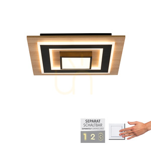 Stropné svietidlo Zuma Line TOLA 14563-18 čierne/drevené LED 30 W small 1