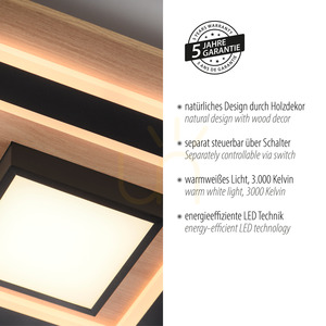 Stropné svietidlo Zuma Line TOLA 14563-18 čierne/drevené LED 30 W small 4