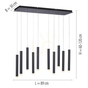 Závesné svietidlo BRUNO 15206-18 Black 10xLED small 7