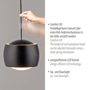 Závesné svietidlo Paul Neuhaus / JUST LIGHT Ballini 15260-18 čierne LED 7 W, s ručným nastavením výšky small 3