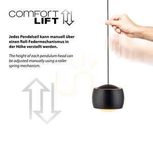 Závesné svietidlo Paul Neuhaus / JUST LIGHT Ballini 15260-18 čierne LED 7 W, s ručným nastavením výšky small 6