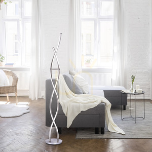 Q-MALINA Stojacia lampa 439-55 Silver 2xLED small 2