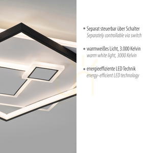 Plafond MAILAK 6390-16 Black 4xLED small 3