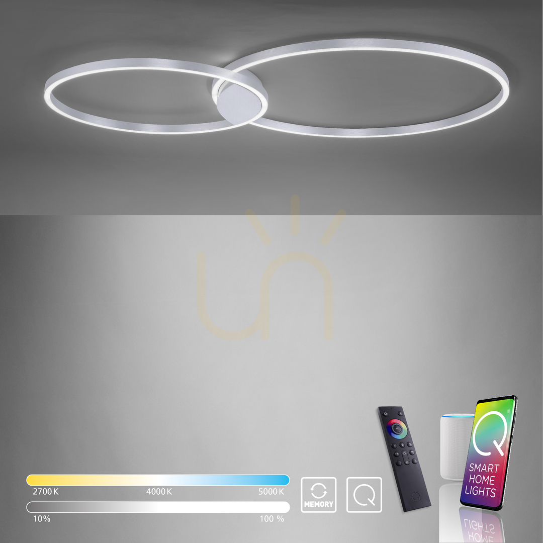 Náhľad Q-KATE Plafond 6590-95 Silver 2xLED Q-KATE Plafond 6590-95 Silver 2xLED