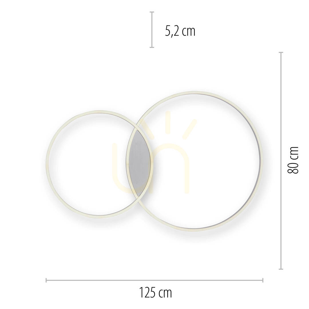 Náhľad Q-KATE Plafond 6590-95 Silver 2xLED Q-KATE Plafond 6590-95 Silver 2xLED