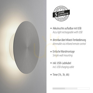 AKKU-PUNTUA nástenné svietidlo 8152-15 Grey 1xLED small 4