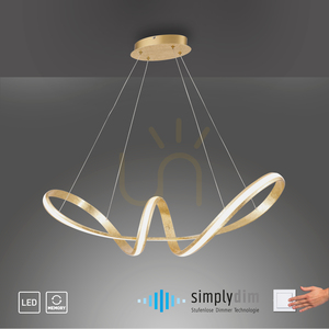 Závesné LED svietidlo MELINDA 8292-12, zlaté, 91 × 35 cm, 45 W, 5400 lm, 3000 K, Simply Dim small 9