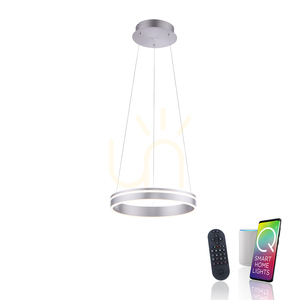 Závesné svietidlo Q-VITO 8410-55 strieborné LED Ø 40 cm s diaľkovým ovládačom small 1
