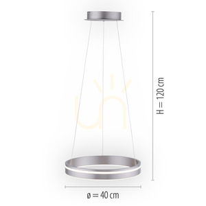 Závesné svietidlo Q-VITO 8410-55 strieborné LED Ø 40 cm s diaľkovým ovládačom small 8