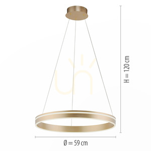 LED závesné svietidlo Paul Neuhaus Q-VITO 8411-60, matná mosadz, Ø 59 cm 7 LED závesné svietidlo Paul Neuhaus Q-VITO 8411-60, matná mosadz, Ø 59 cm small 7