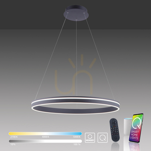 Závesné LED svietidlo Q-VITO 8412-13, antracitové, Ø 79,4 cm, 65 W, 7000 lm, CCT 2700–5000 K, diaľkový ovládač, ZigBee small 10