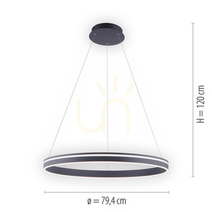 Závesné LED svietidlo Q-VITO 8412-13, antracitové, Ø 79,4 cm, 65 W, 7000 lm, CCT 2700–5000 K, diaľkový ovládač, ZigBee small 7