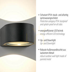 Nástenné svietidlo CARLA 9460-13 Anthracite 2xLED small 3