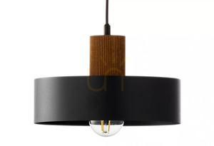 Závesná lampa Sigma RIF Wood 1 M čierna/svetlohnedá 41859 small 3