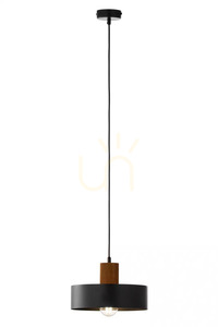 Závesná lampa Sigma RIF Wood 1 M čierna/svetlohnedá 41859 small 0
