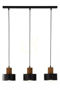 Závěsné svítidlo Sigma RIF WOOD 3 černé/hnědé E27 41862 small 4