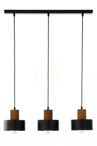 Závěsné svítidlo Sigma RIF WOOD 3 černé/hnědé E27 41862 small 0