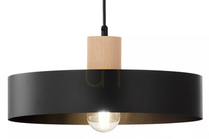 Závesná lampa Sigma RIF WOOD 1 L čierna/prírodné drevo 41865 small 1