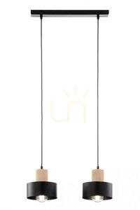Závesné svietidlo Sigma RIF Wood 2 čierne/prírodné drevo 41866 small 2