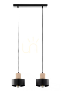 Závesné svietidlo Sigma RIF Wood 2 čierne/prírodné drevo 41866 small 0
