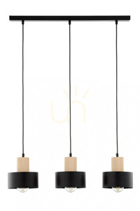 Závesné svietidlo Sigma RIF WOOD 3 čierne/prírodné drevo 41867 small 0