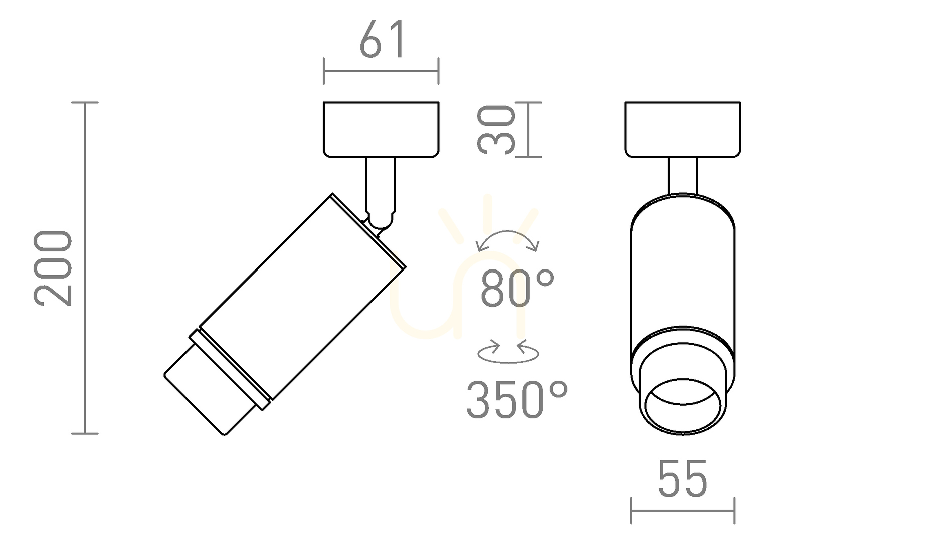 Spot Rendl Optimus 2 Stropní čierna 230 V Led Gu10 9 W 25 65°