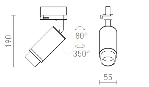 Skontrolujte Rendl Optimus 2 Pro Tříokr Rail Lighting. Lištu Bílá 230 V Led Gu10 9 W 25 65°